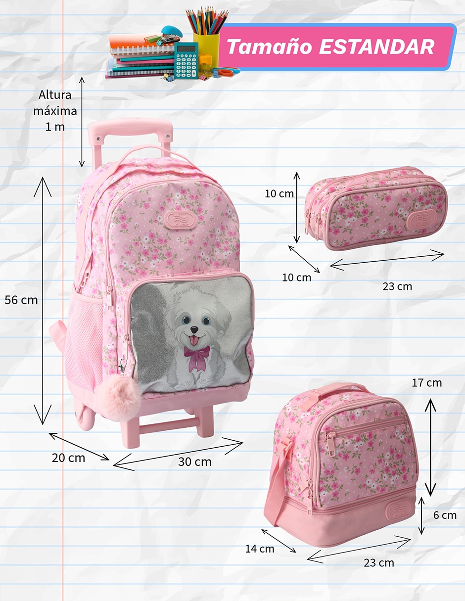 Set mochila escolar animal US Urban para niña