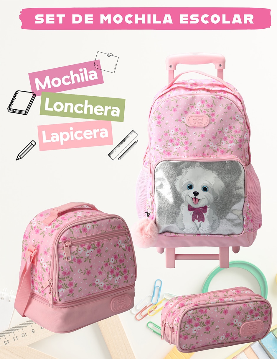 Set mochila escolar animal US Urban para niña