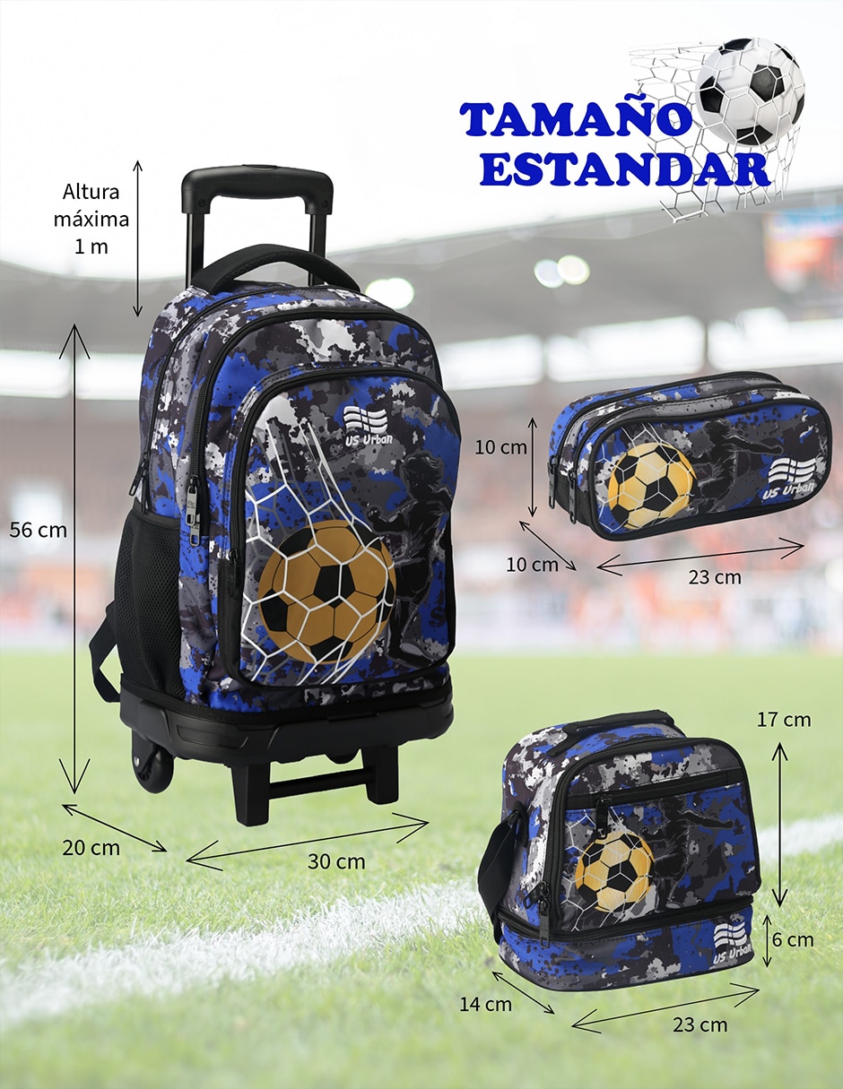 Set mochila escolar fútbol US Urban para niño