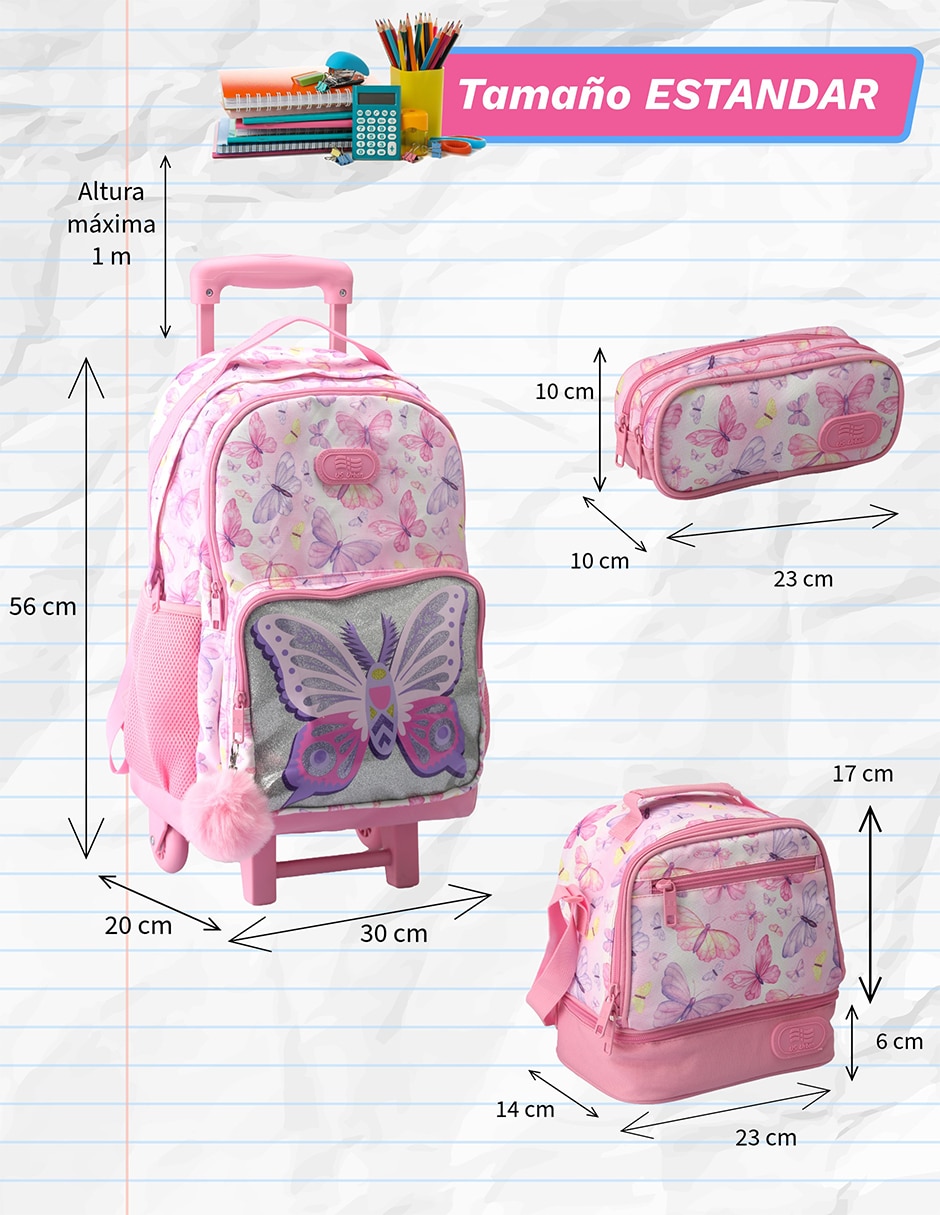 Set mochila escolar animal US Urban para niña