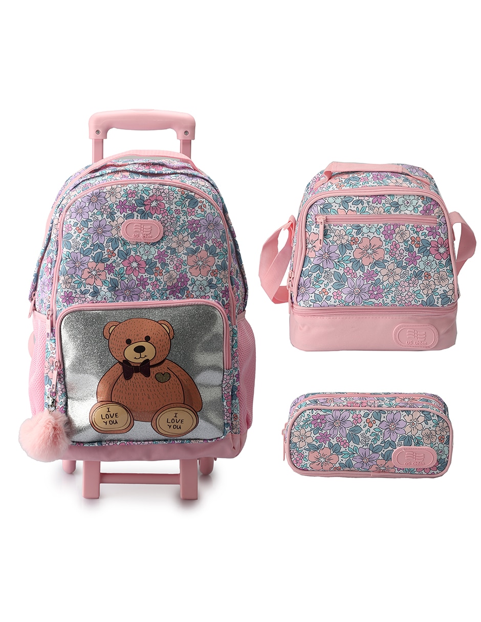 Set mochila escolar animal US Urban para niña