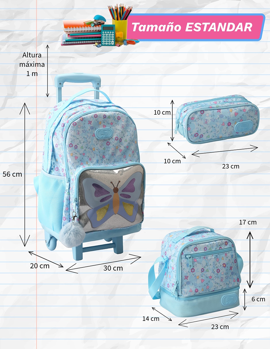 Set mochila escolar animal US Urban para niña