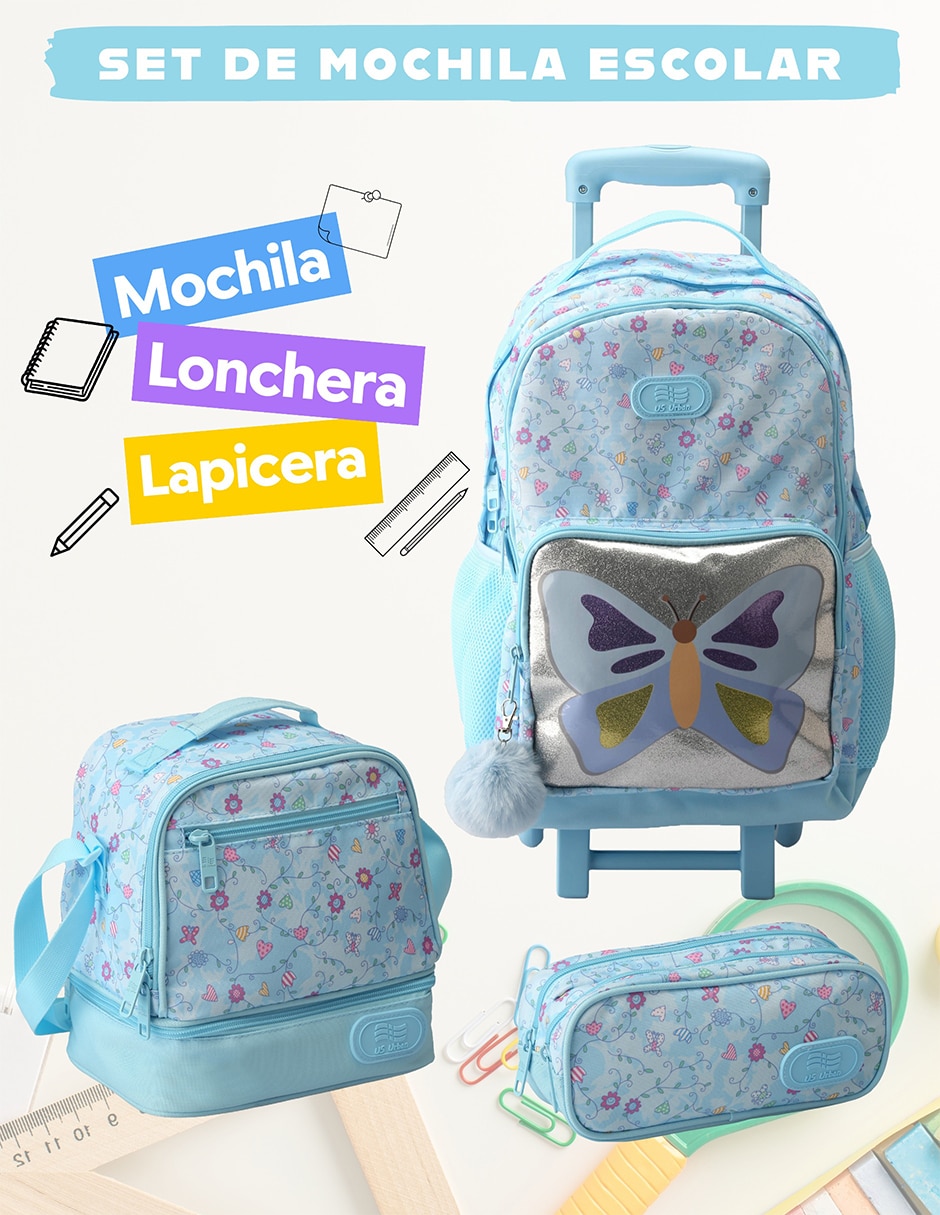 Set mochila escolar animal US Urban para niña