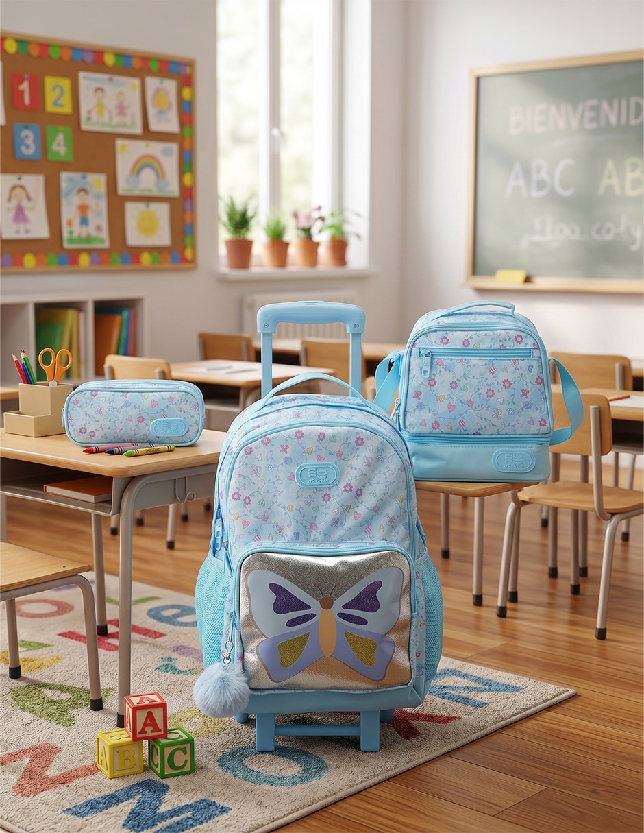 Set mochila escolar animal US Urban para niña