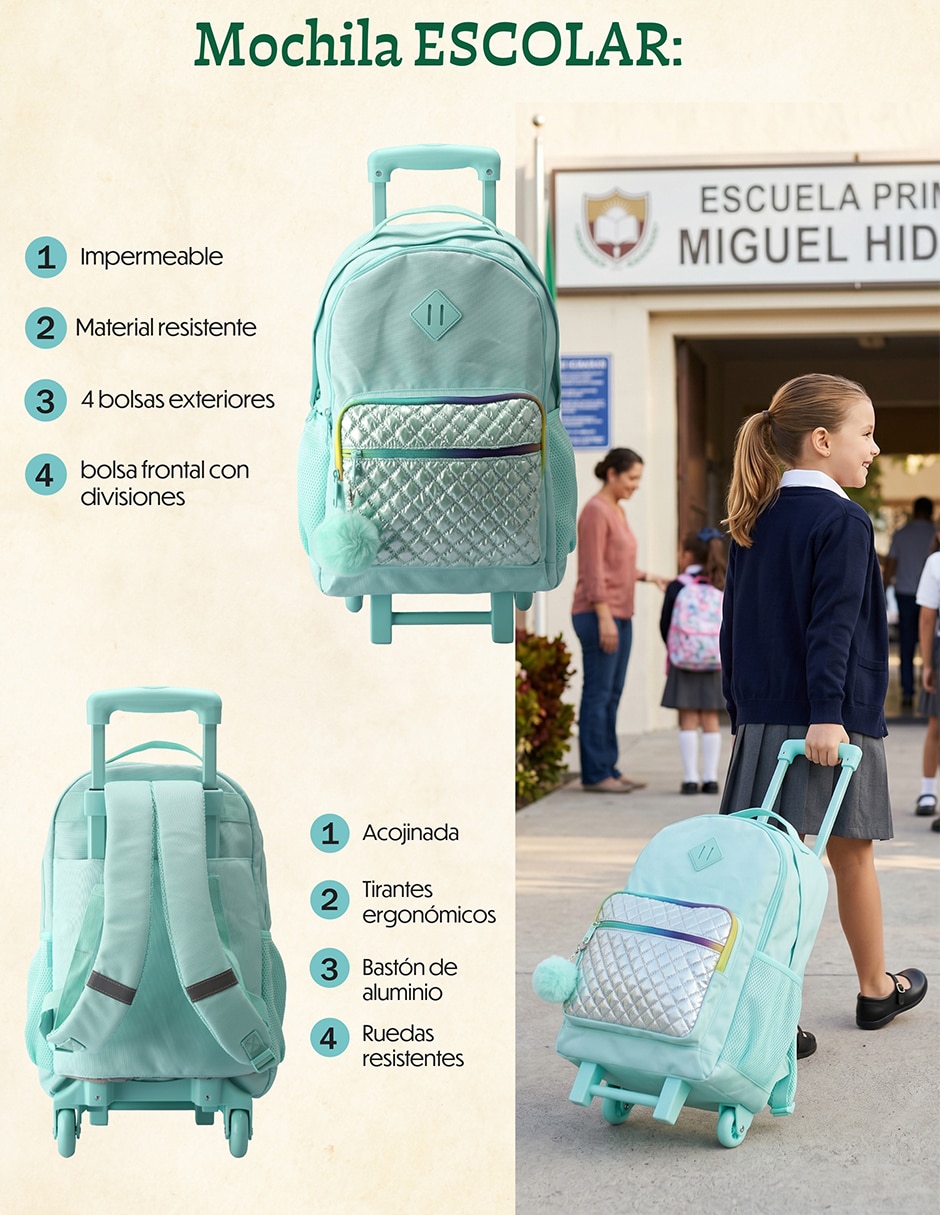 Set mochila escolar US Urban para niña