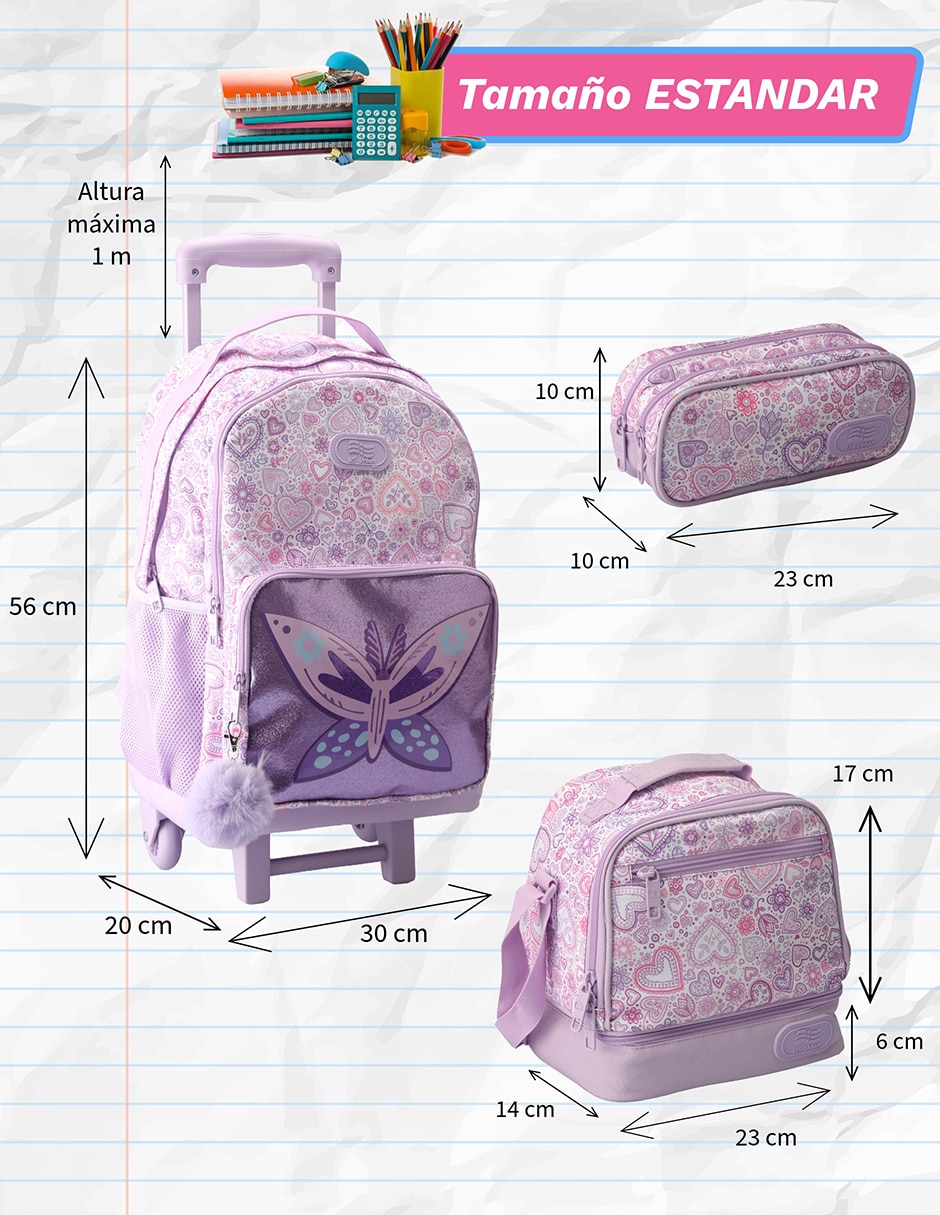 Set mochila escolar animal US Urban para niña