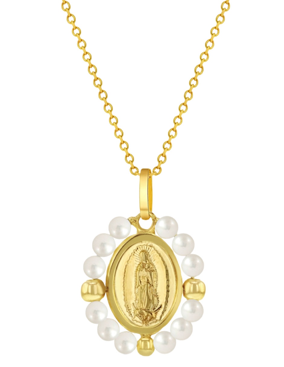 Collar ovalado de oro amarillo 14 k