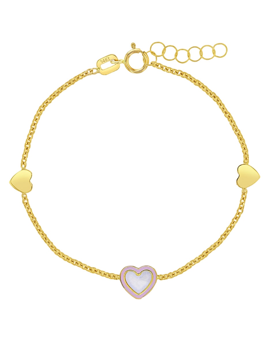 Pulsera de oro amarillo 14 k con acabado pulido Pulsera de oro amarillo 14 k con acabado pulido