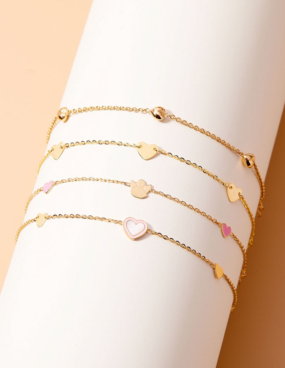 Pulsera de oro amarillo 14 k con acabado pulido 3