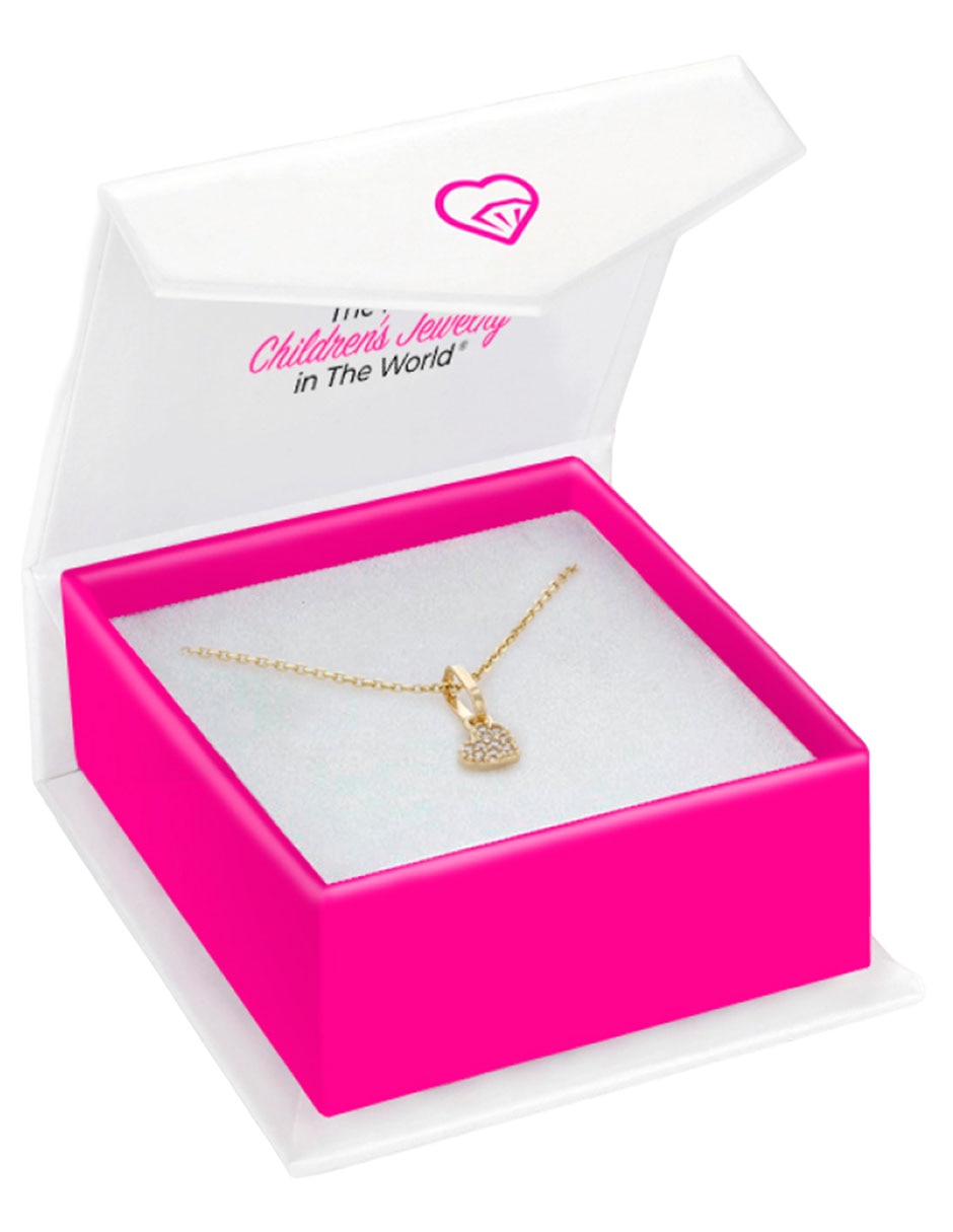 Collar de corazón de oro amarillo 14 k