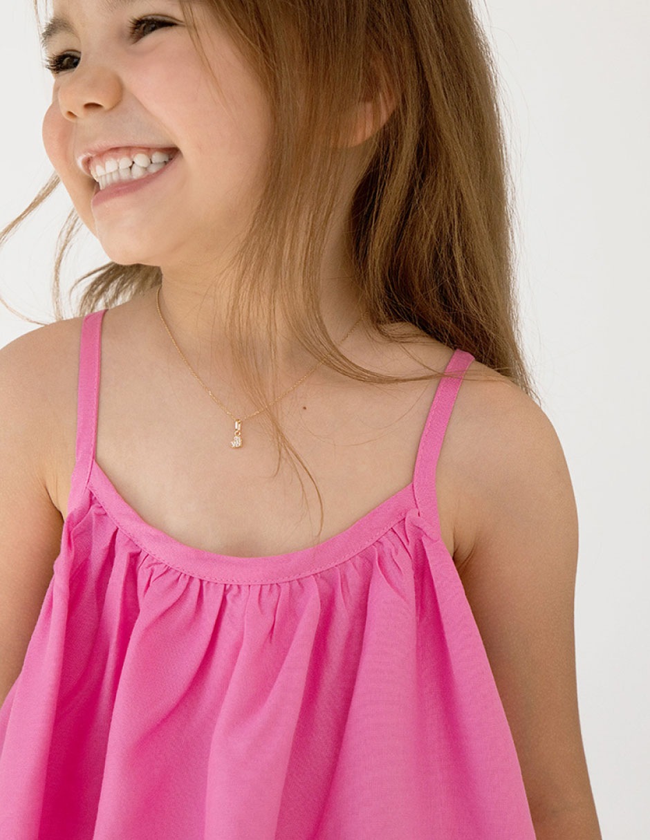 Collar de corazón de oro amarillo 14 k 4