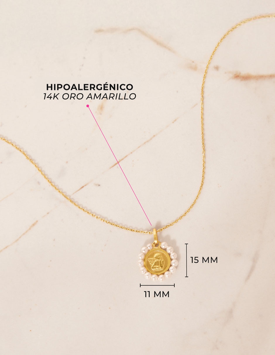 Collar redondo de oro amarillo 14 k 6