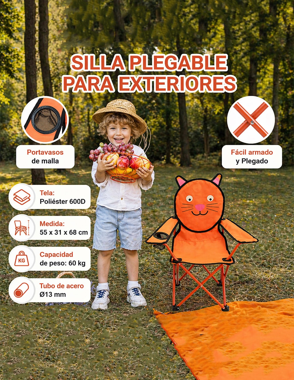 Silla plegable 1 piezas familiar de acero 2