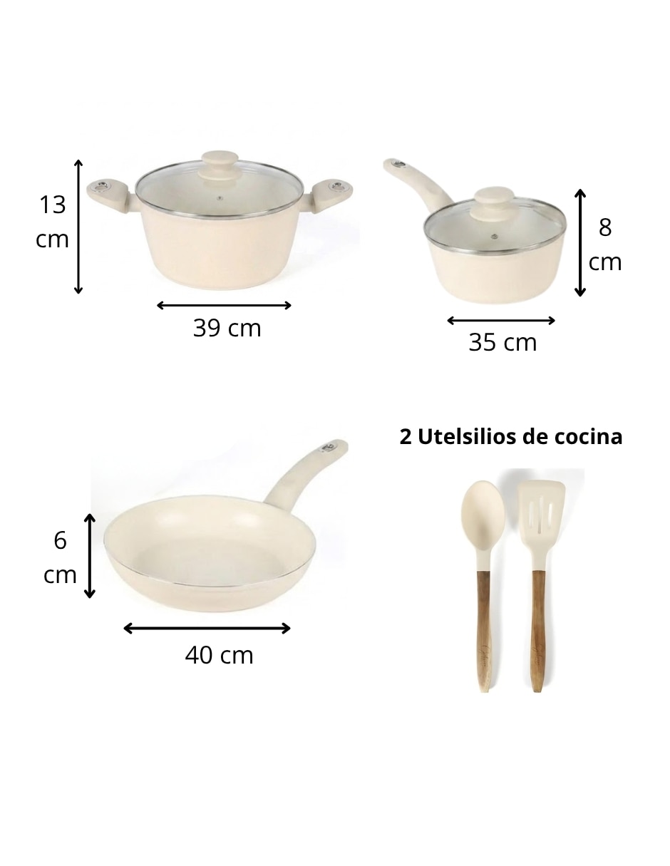 Batería de cocina Gibson Home de cerámica antiadherente de 7 piezas