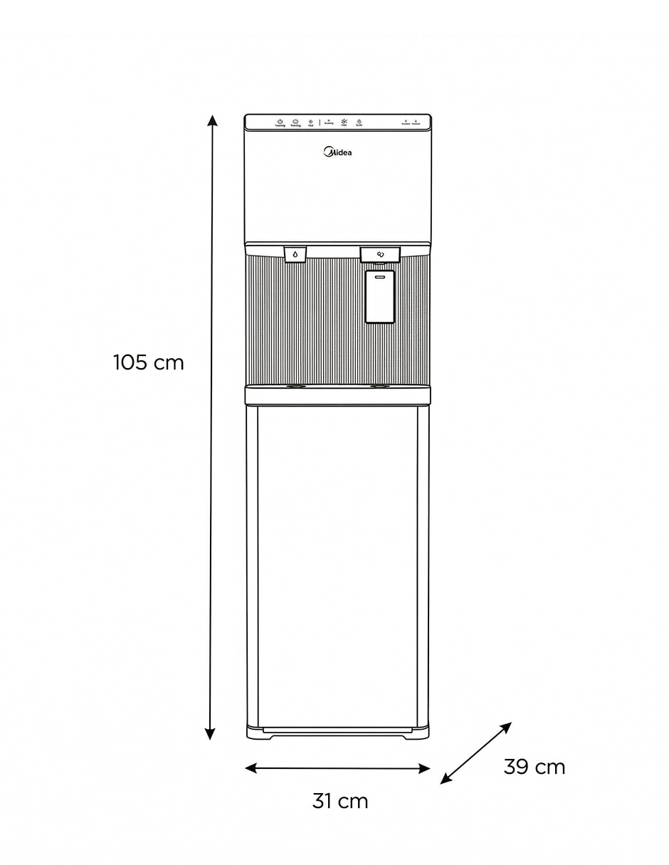 Dispensador de agua eléctrico yl2560smx 10