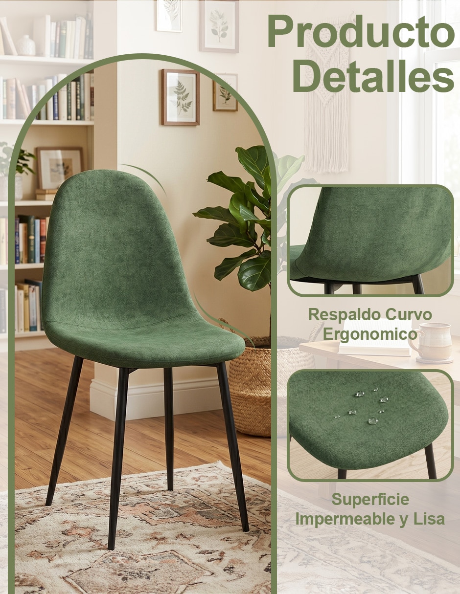 Juego de sillas 4 piezas Charlton Dream Green Furniturer