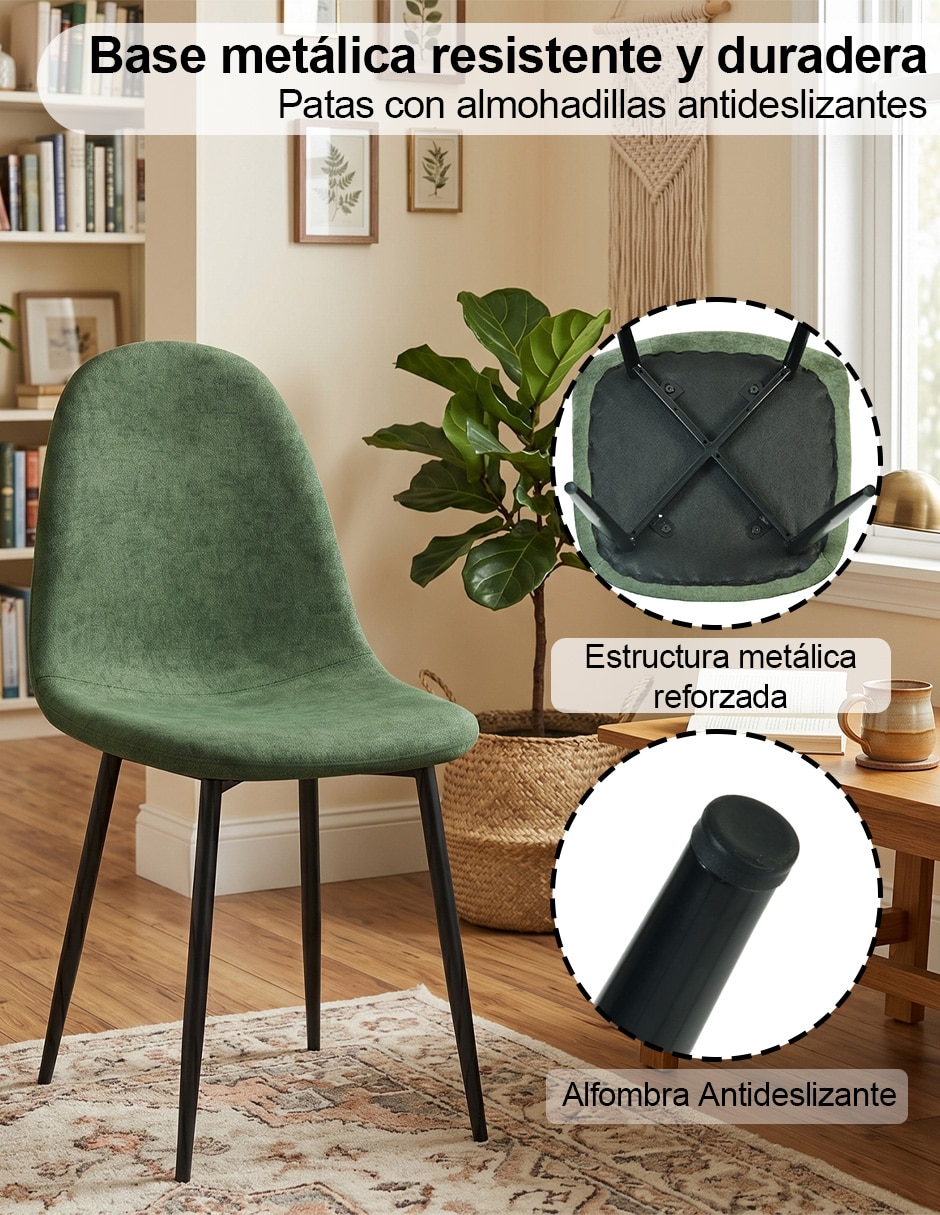 Juego de sillas 4 piezas Charlton Dream Green Furniturer
