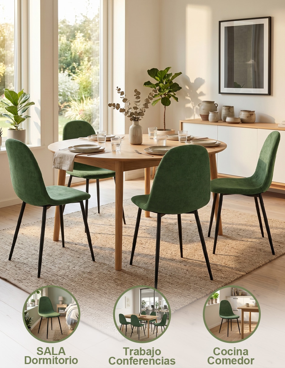 Juego de sillas 4 piezas Charlton Dream Green Furniturer