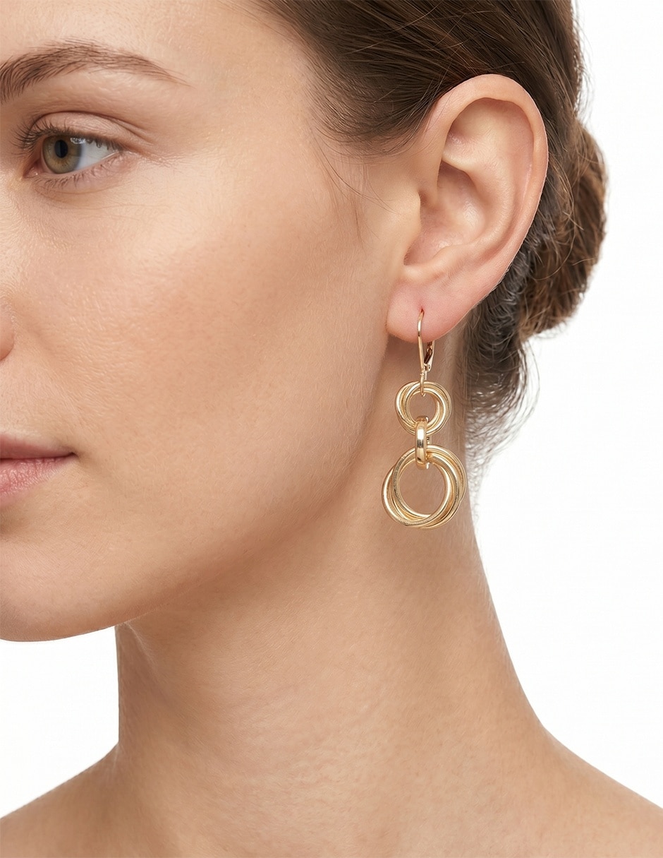 Aretes aros circular con acabado pulido 2