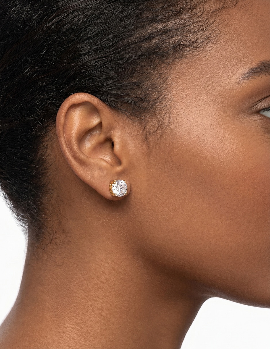 Broqueles Napier con acabado brillante zirconia