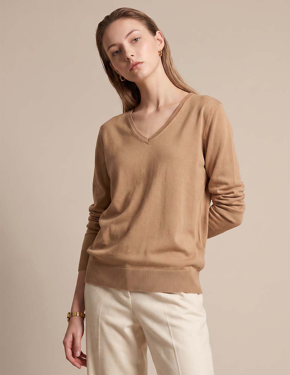 Suéter cuello v para mujer