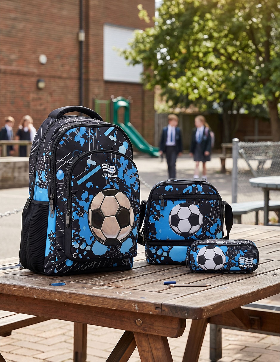 Set mochila escolar Fútbol para niño 6