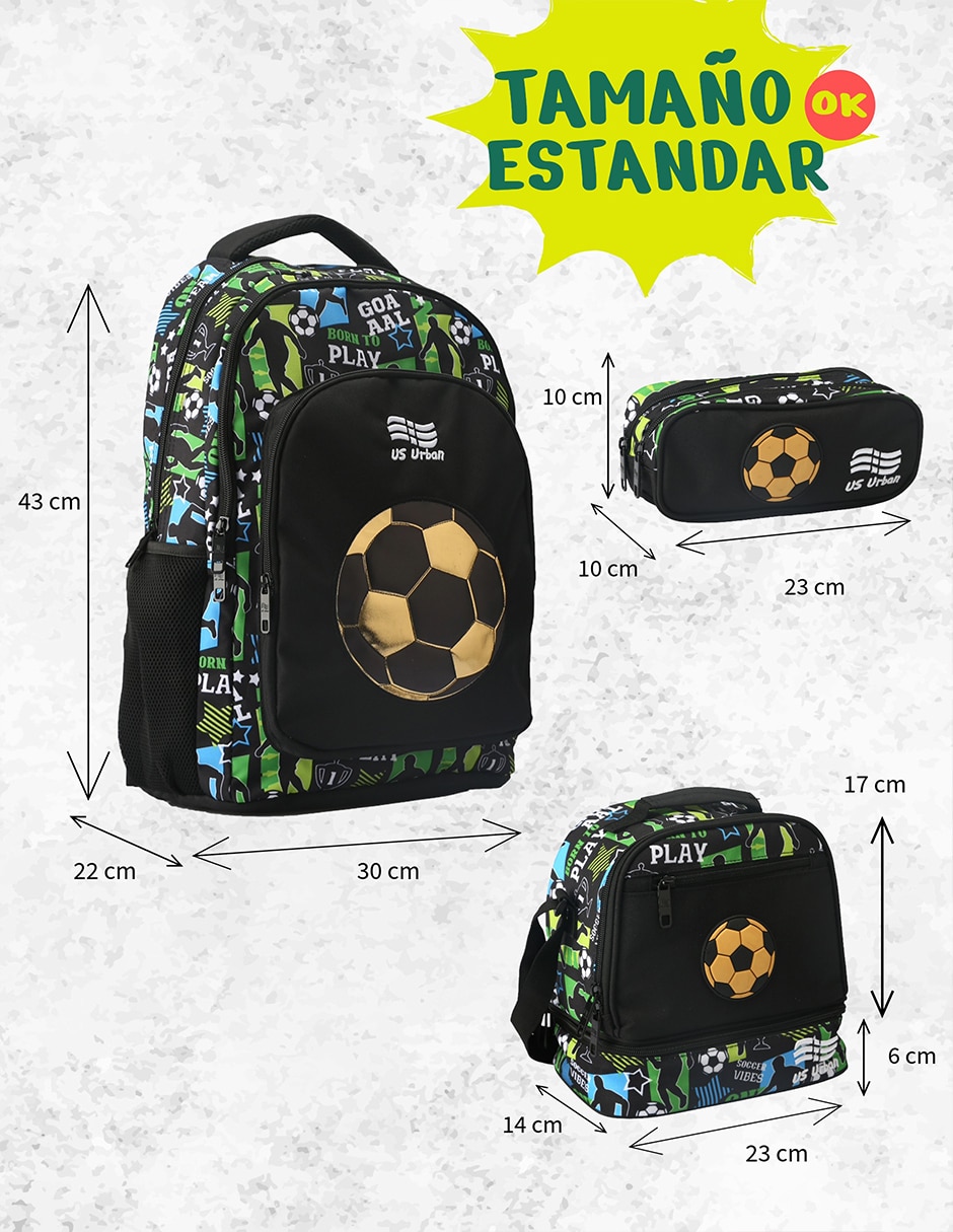 Set mochila escolar Fútbol para niño 7