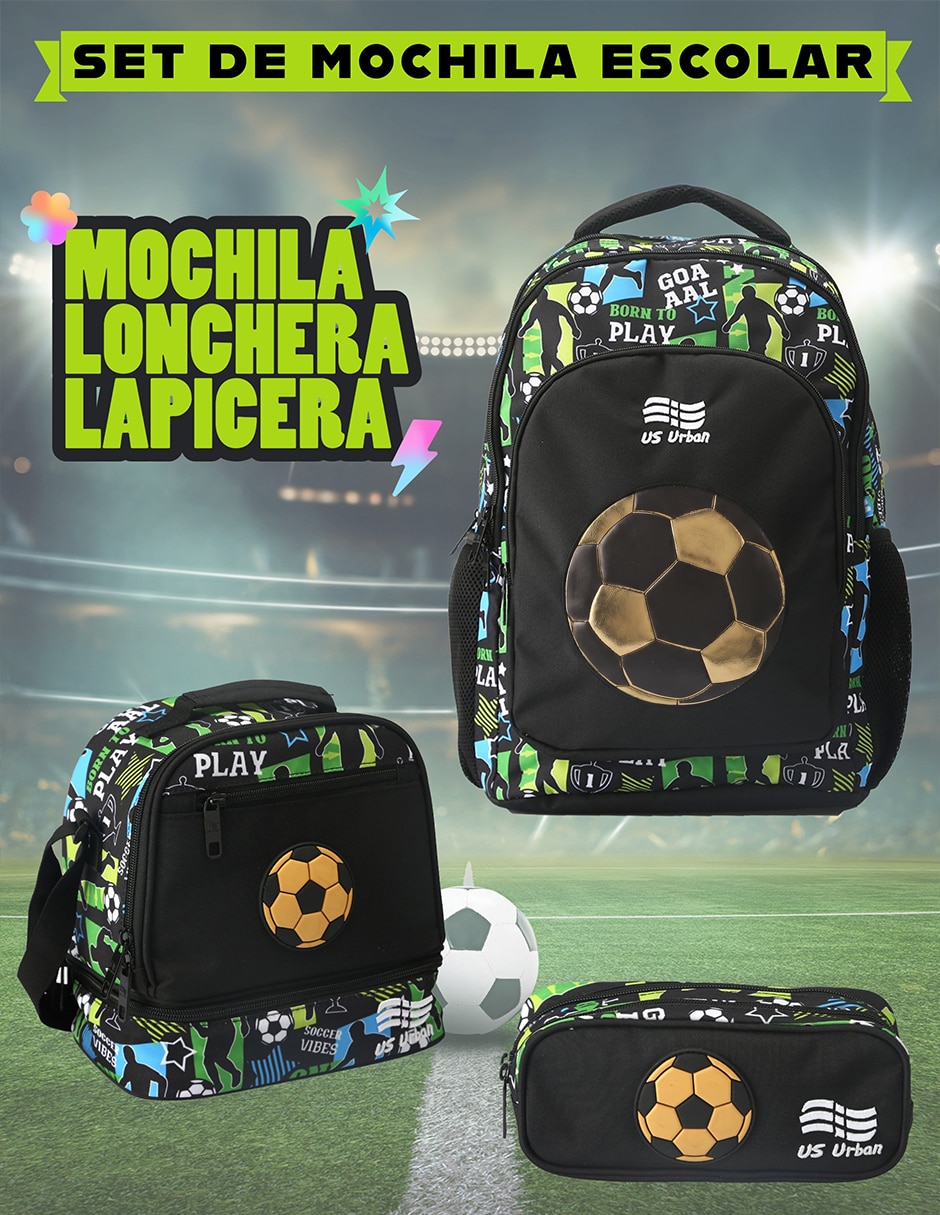 Set mochila escolar Fútbol para niño 3