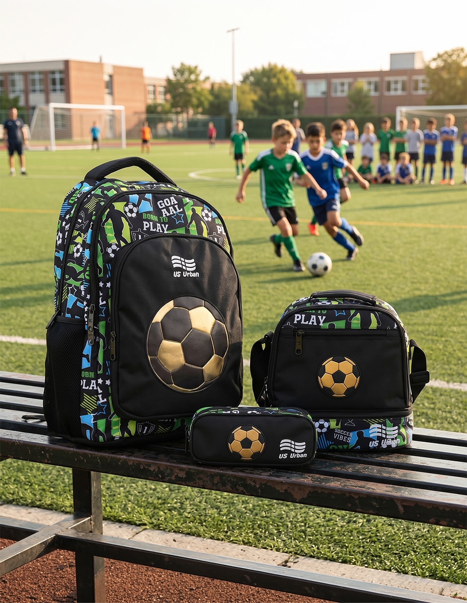 Set mochila escolar Fútbol para niño 6