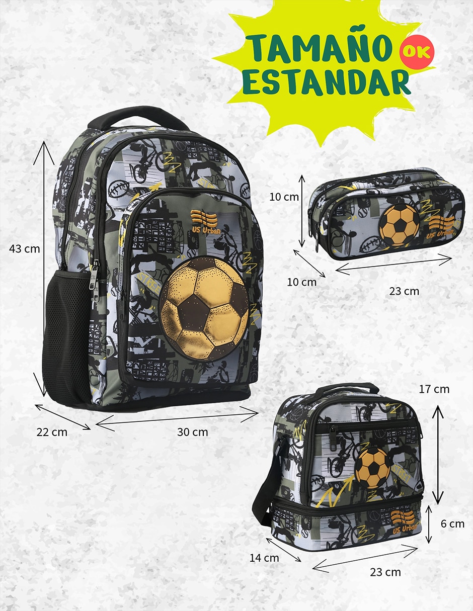 Set mochila escolar Fútbol para niño 7