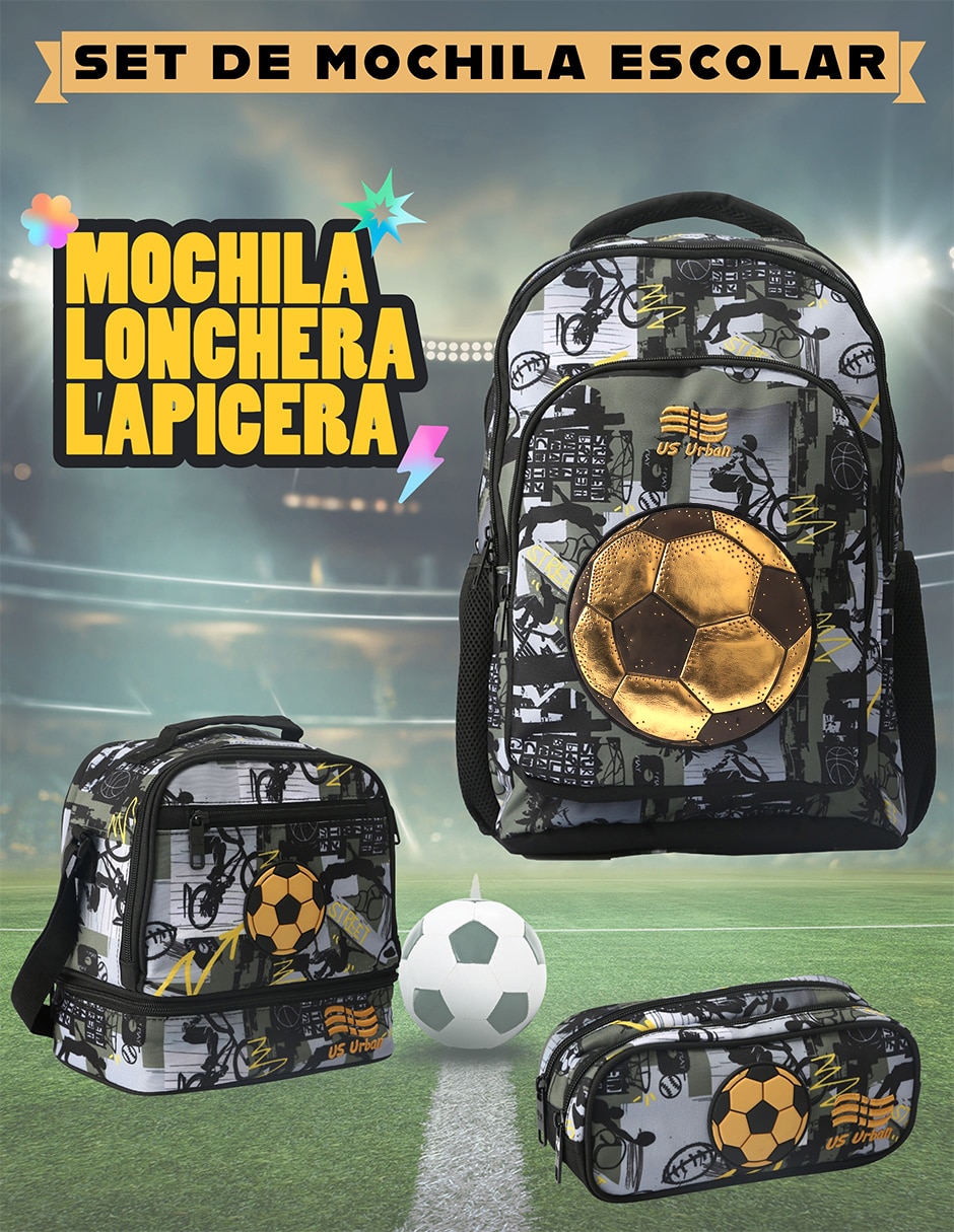 Set mochila escolar Fútbol para niño 3