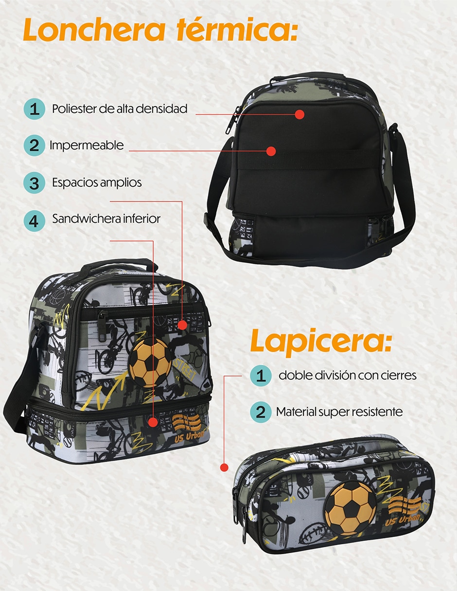 Set mochila escolar Fútbol para niño 5