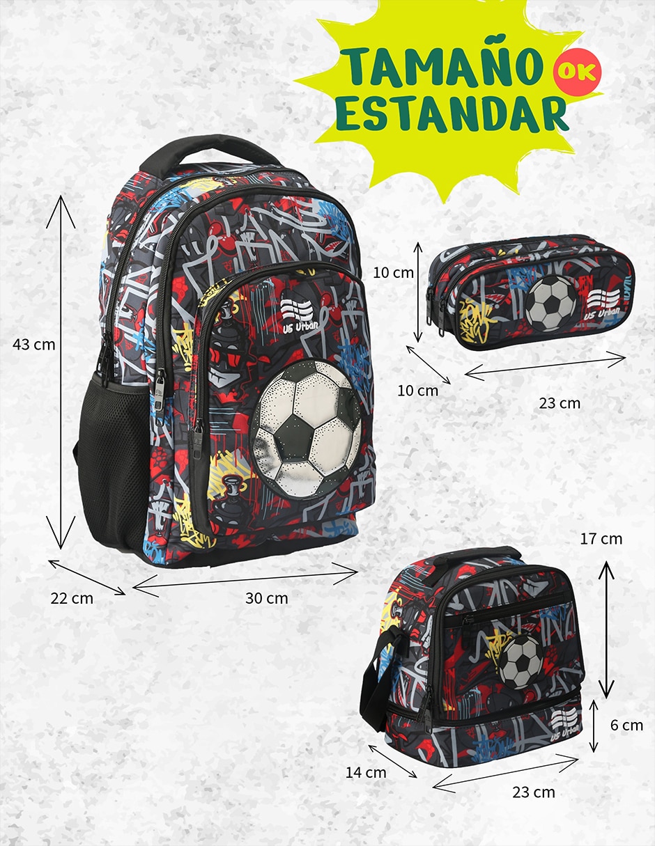 Set mochila escolar Fútbol para niño 7