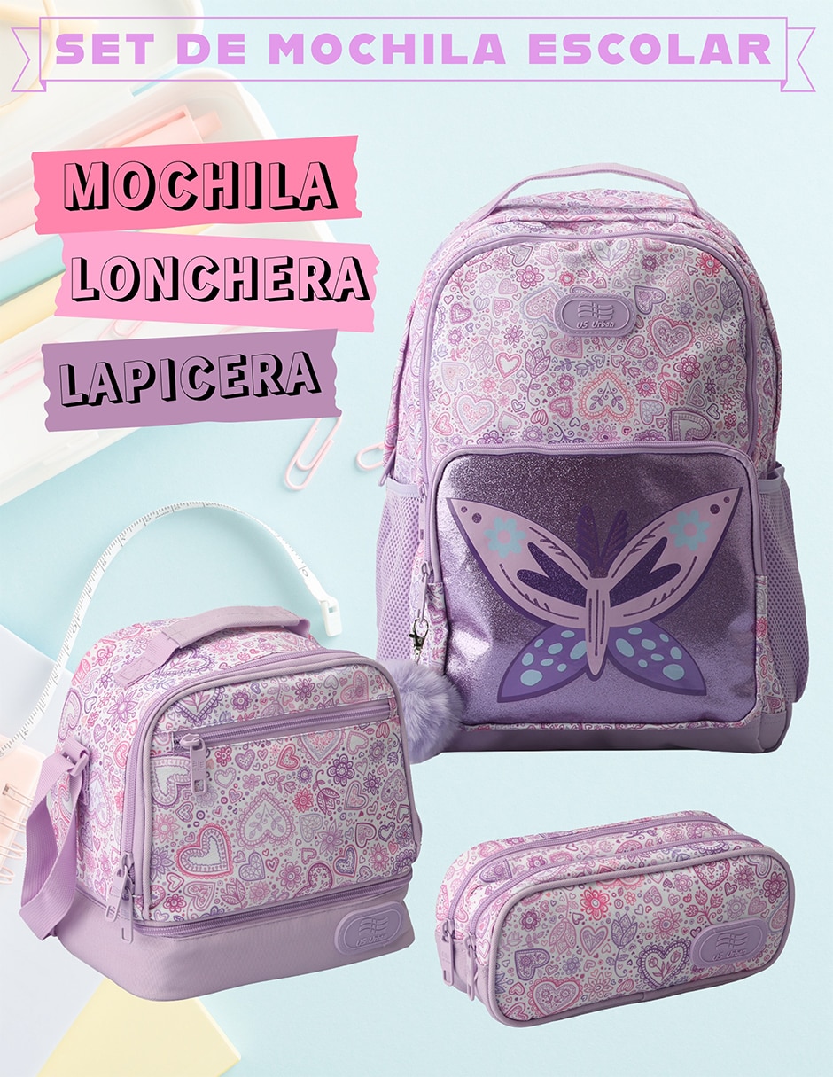 Set mochila escolar Lisa Us Urban para niña