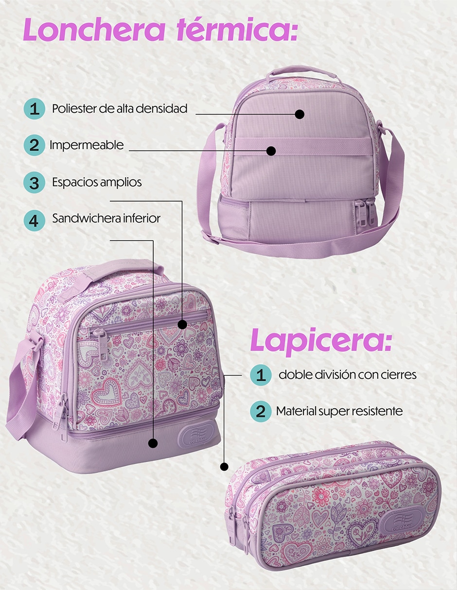 Set mochila escolar Lisa Us Urban para niña