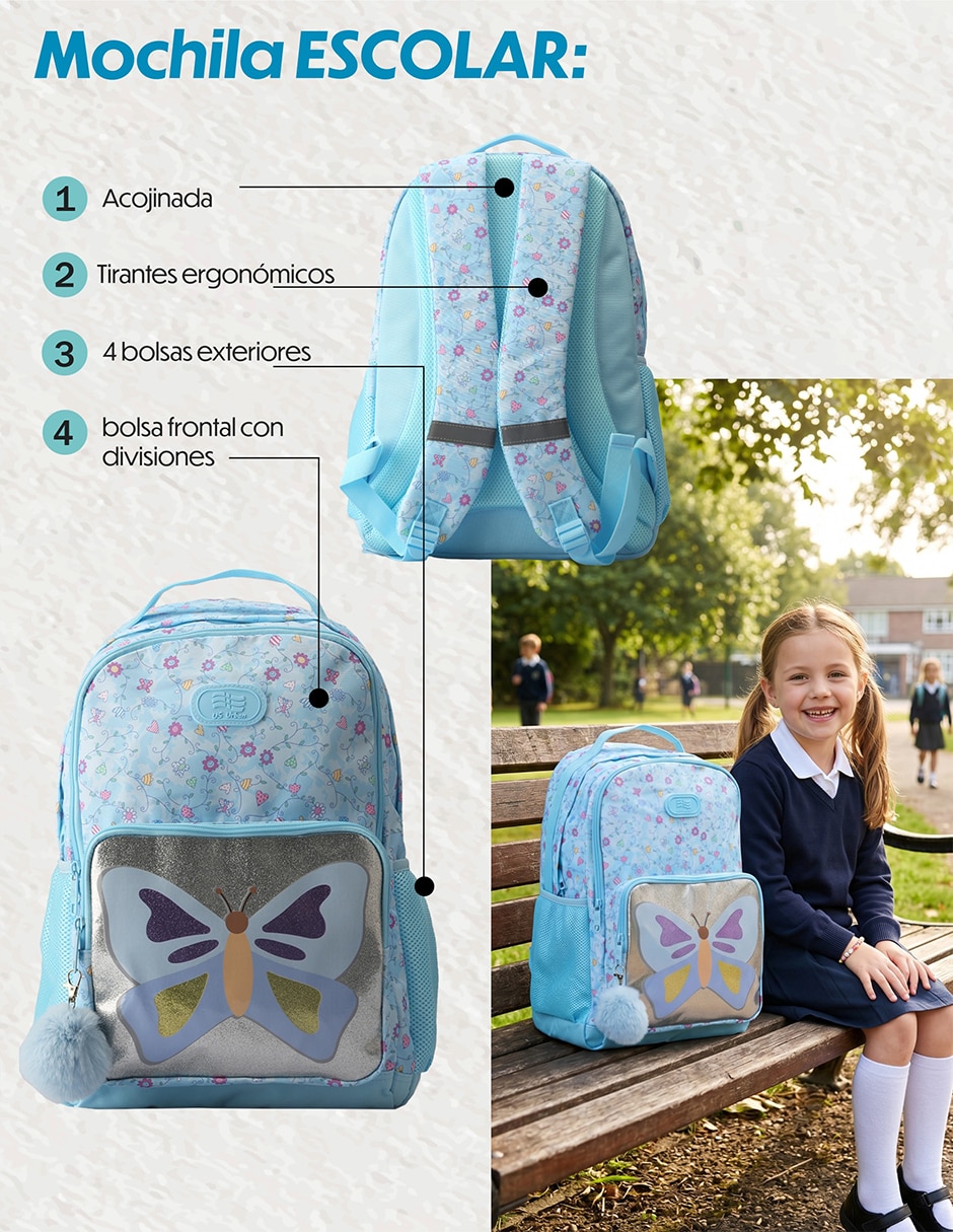Set mochila escolar Lisa para niña 4