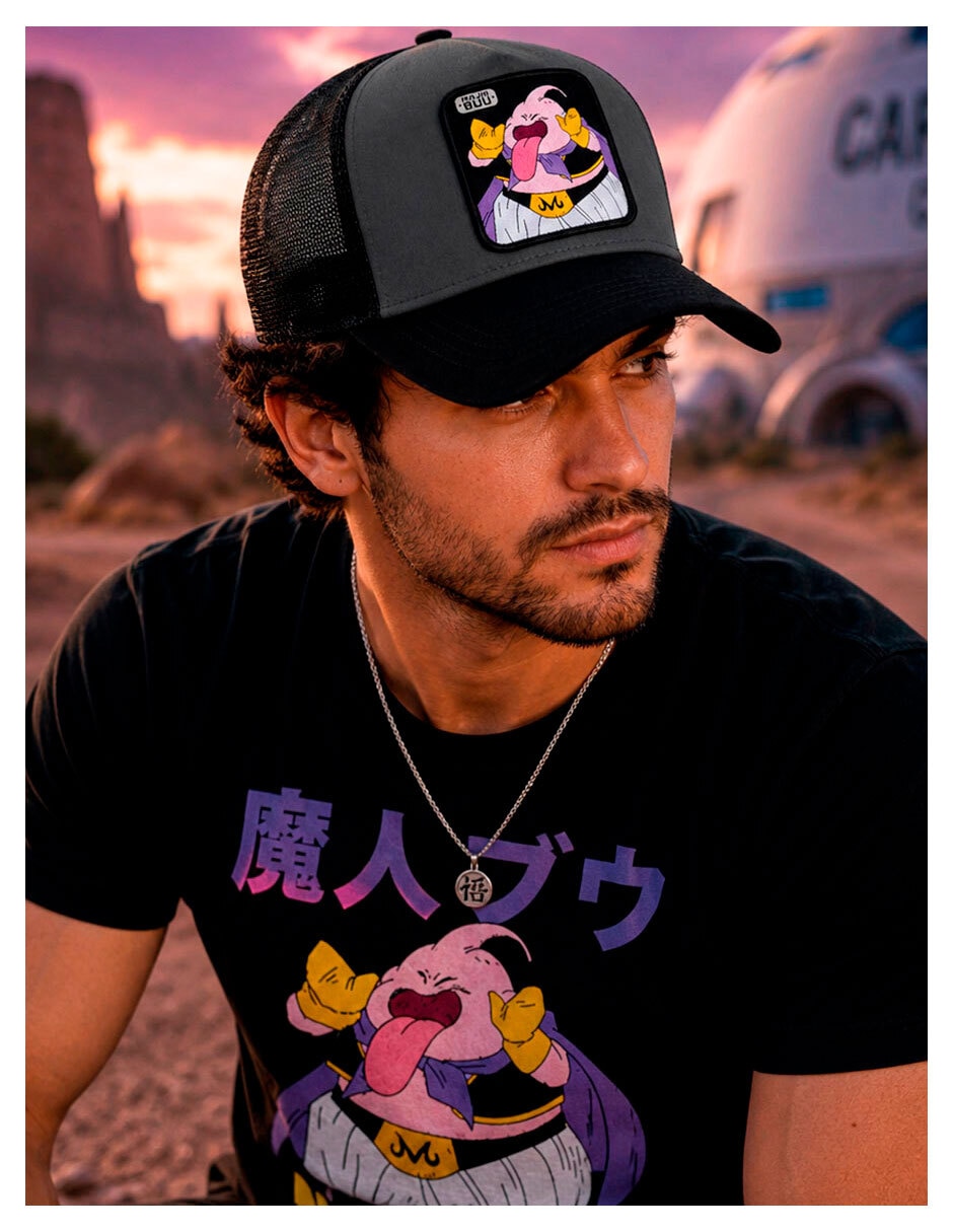 Gorra visera curva snapback casual Dragon Ball Majin Bu para hombre