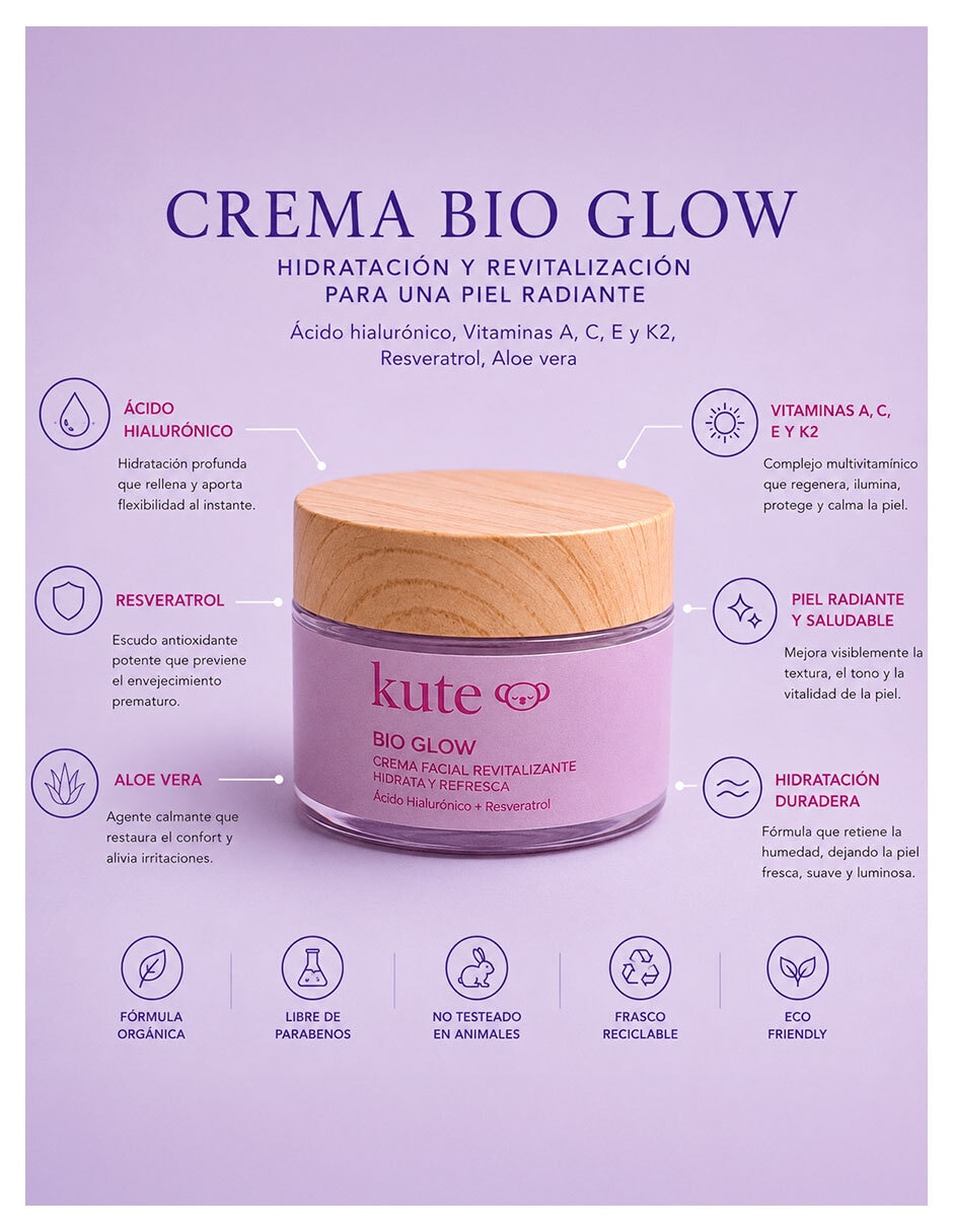 Tratamiento facial Kit Kute Nigth antiedad Cosméticos Kute