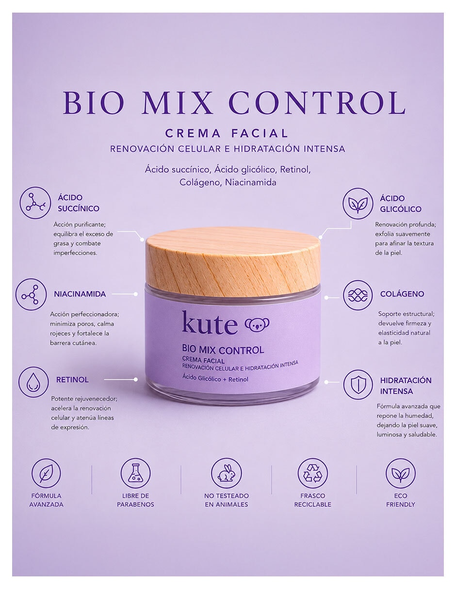 Tratamiento facial Kit Kute Nigth antiedad Cosméticos Kute