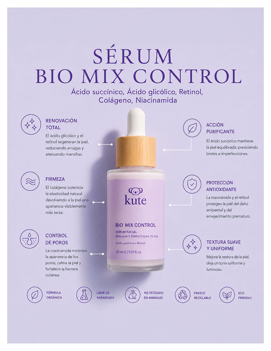 Tratamiento facial Kit Skin Reset antiedad Cosméticos Kute