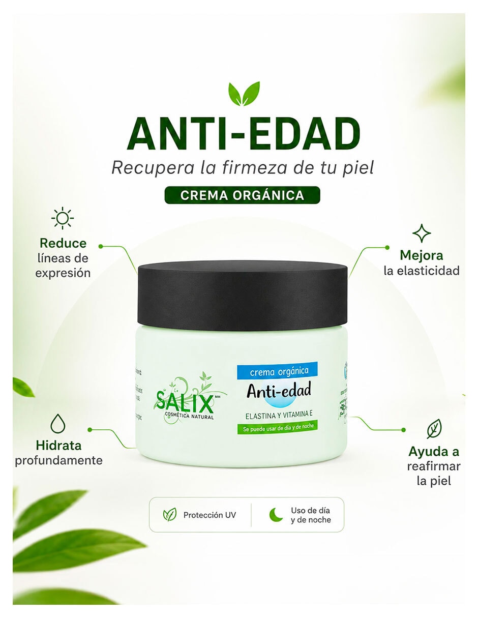 Set cremas facial recomendada prevenir signos de la edad de día y noche Salix Cosmetica Natural para todo tipo de piel
