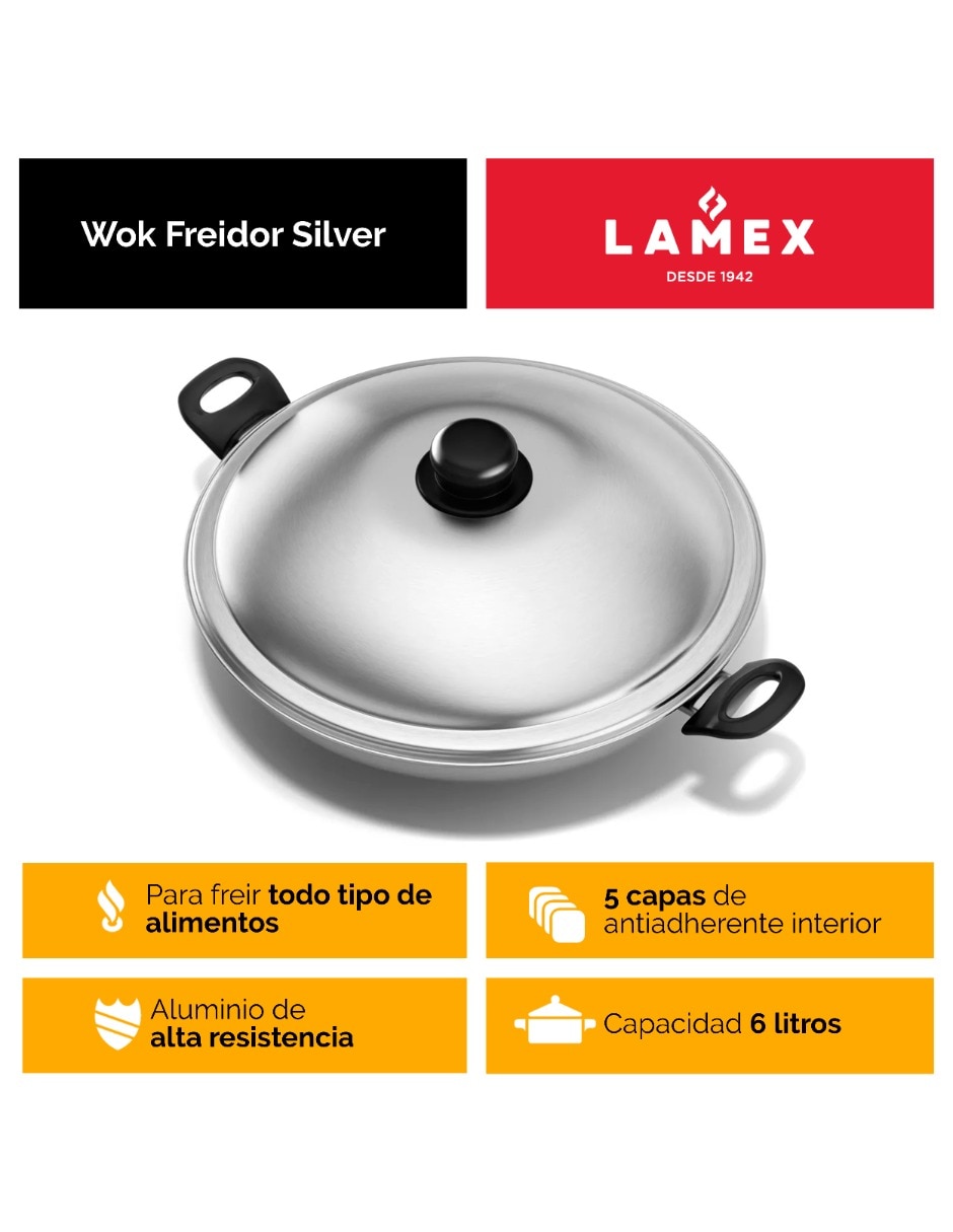 Sartén wok de aluminio 4 piezas 2