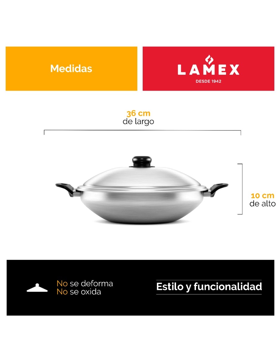 Sartén wok de aluminio 4 piezas 3