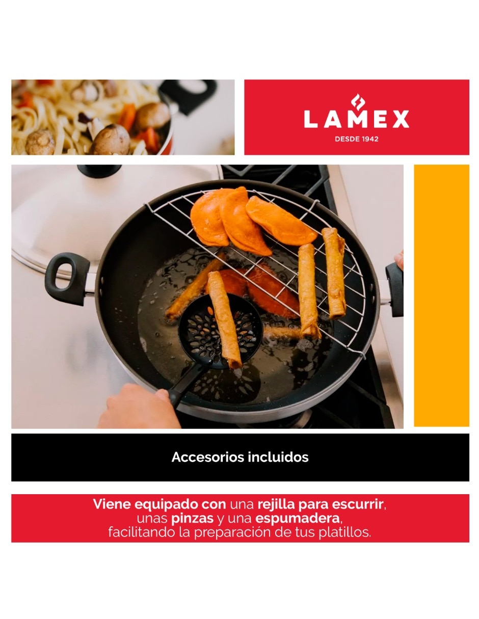 Sartén wok de aluminio 4 piezas 5