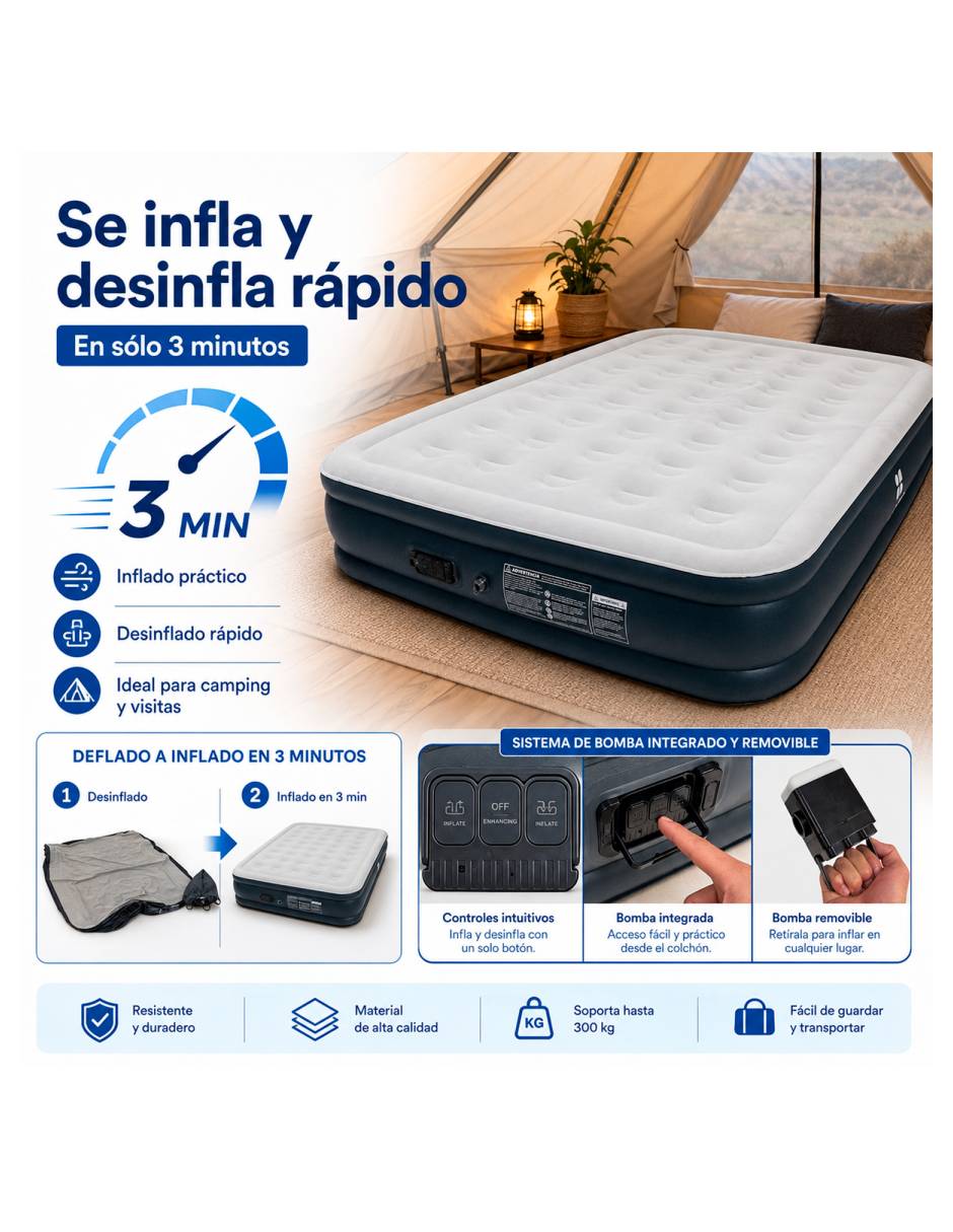 Colchón inflable MKZ-Colchonin2al colchoneta euro top 3