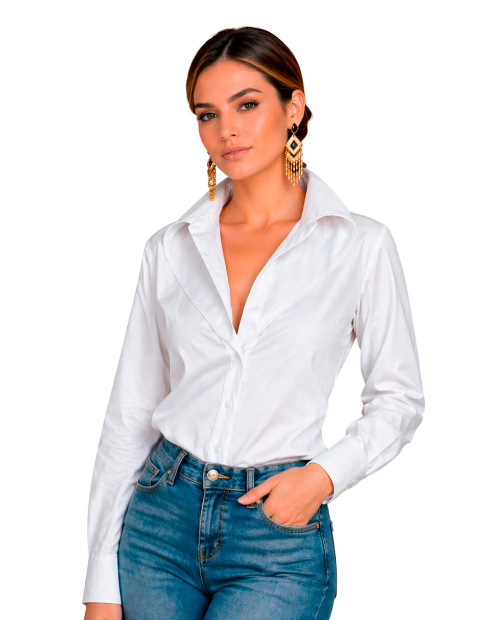 Blusa beatriz meade manga larga para mujer