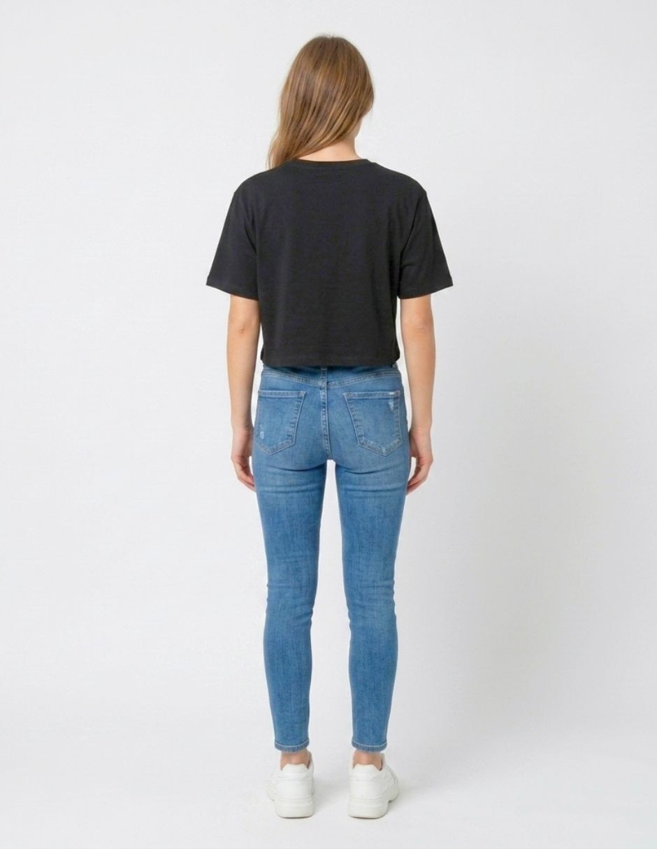 Playera manga corta cuello redondo para mujer 2