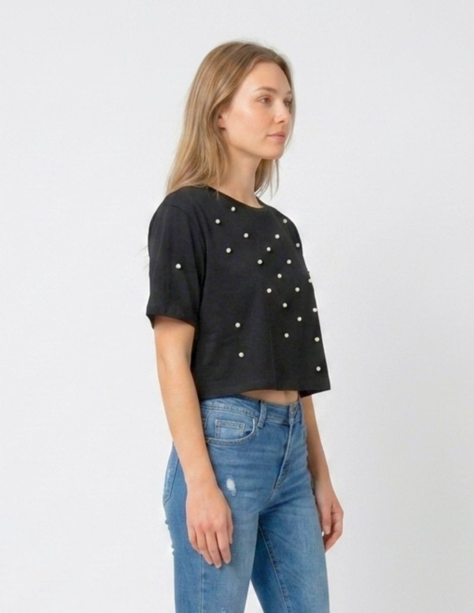 Playera manga corta cuello redondo para mujer 4