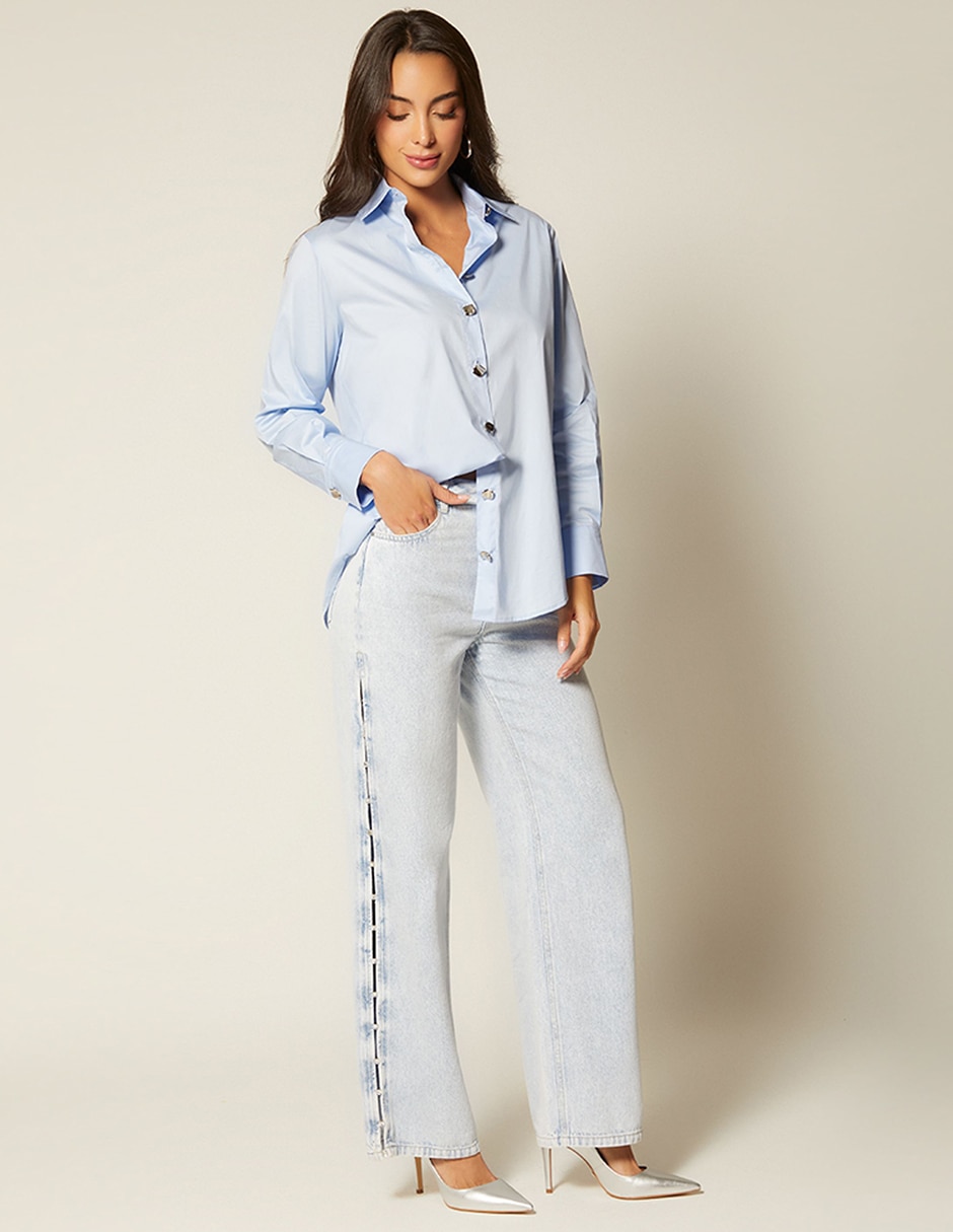 Blusa camisera manga larga para mujer 3