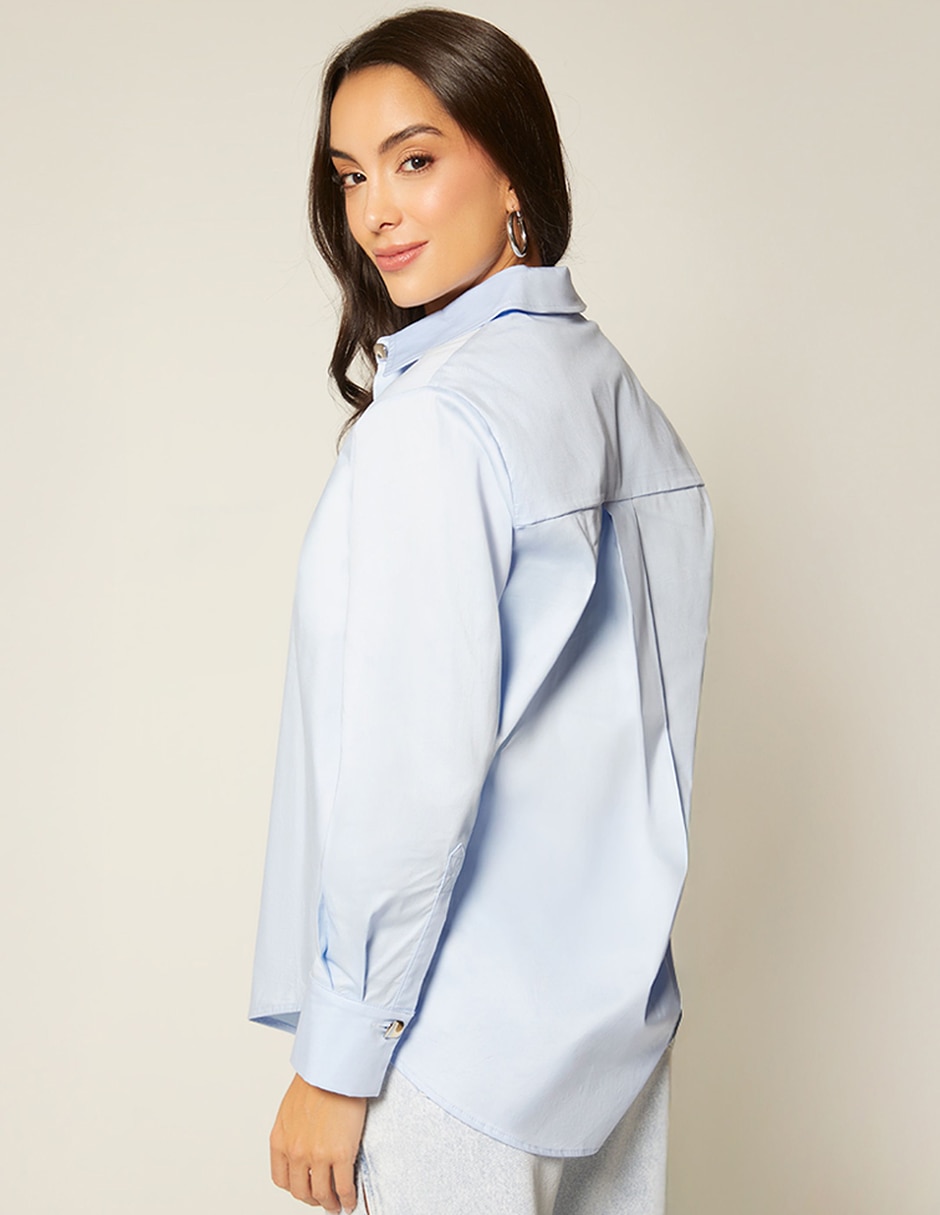 Blusa camisera manga larga para mujer 5